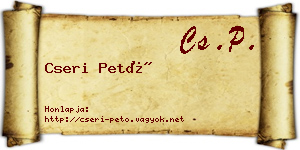 Cseri Pető névjegykártya